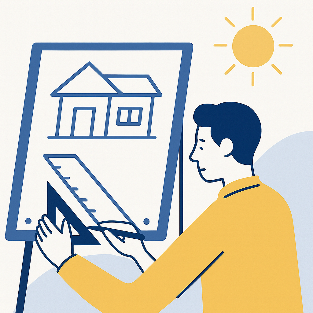 Architectural drafting illustration for Wilmington NC home plans