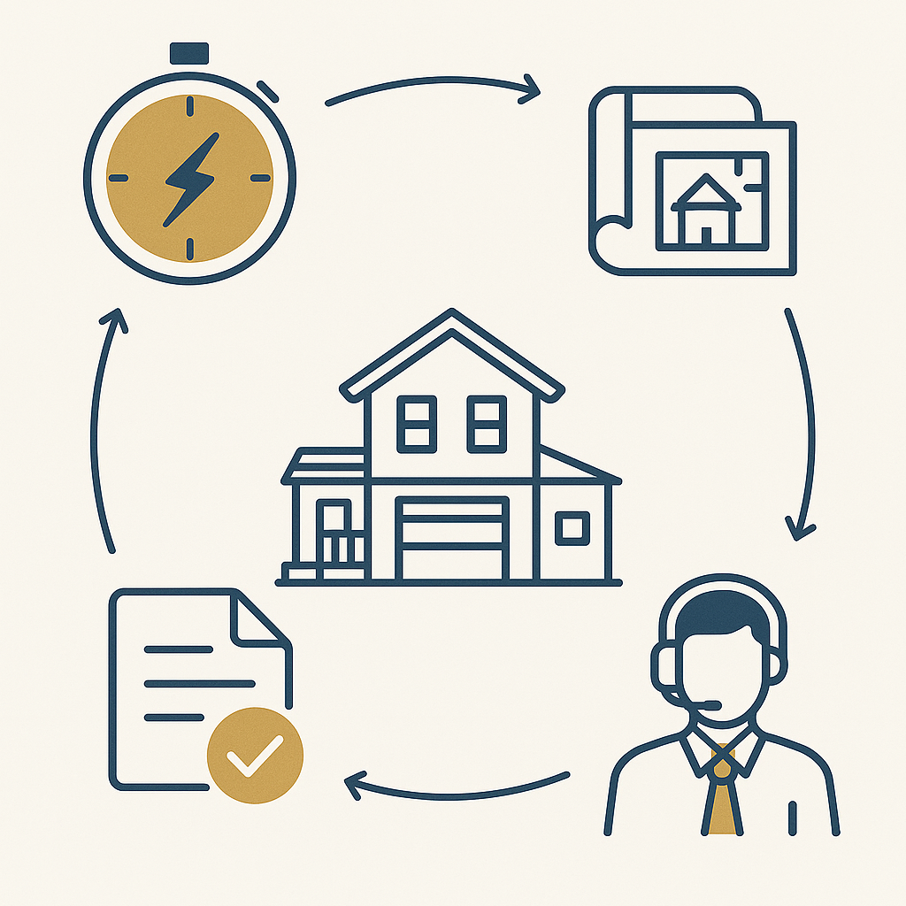Home plan drafting process illustration for Wilmington NC builders