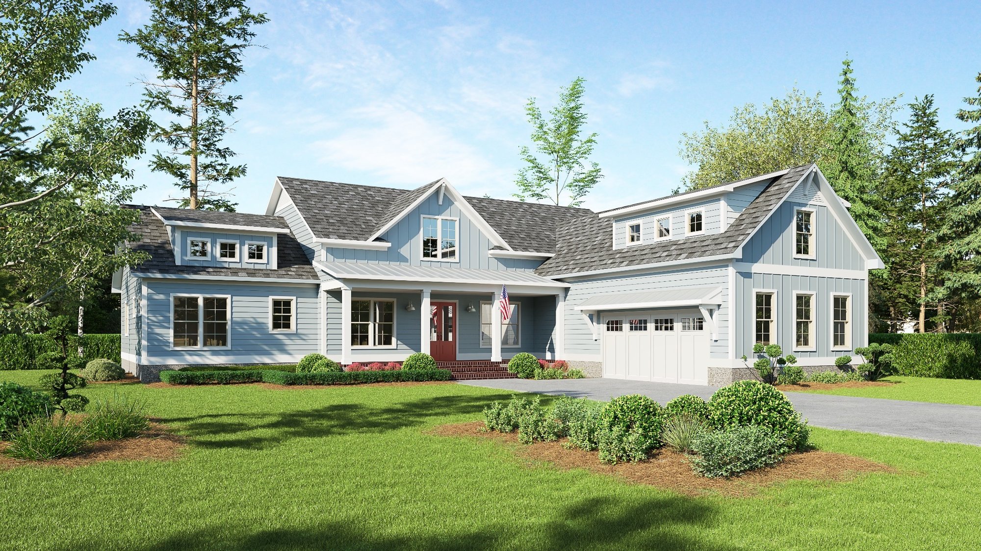 3D modern farmhouse render for New Hanover County project 3D modern farmhouse render for New Hanover County project